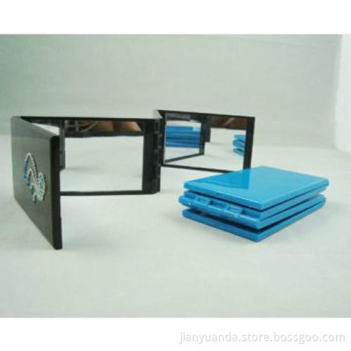 Rectangular makeup mirror with 4 panels